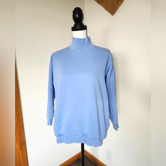 Aerie Oversized XS Light Blue Turtleneck Sweater - Picture 1 of 6